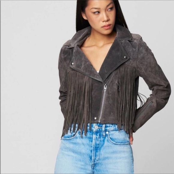 Blank NYC Jackets & Blazers - NWT BlankNYC High Altitude Fringe Moto Jacket - Genuine Suede, Size L